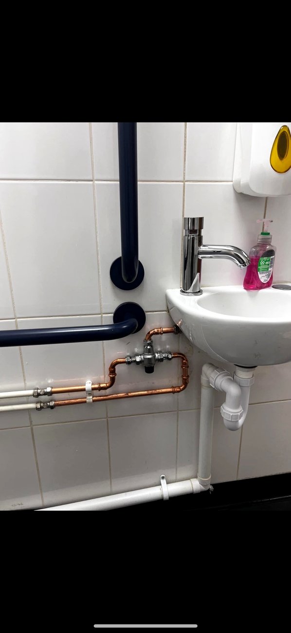 Basin and TMV pipework